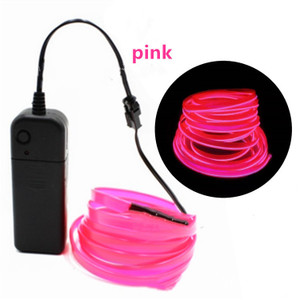 Color: Pink, Size: 4m - EL Unilateral Cold Light Luminous Line 1-5 Meters Set Car Creative Decorati Q119-CJHD109605139MN