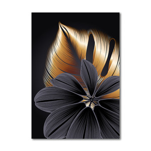 Color: 3 color, Painting size: 60x80cm - Frameless Painting Core For Golden Leaf Plant Decorative P Q119-CJZS115221828BY