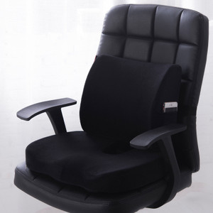 Color: Suedeblack, Size: Memory foam single cushion - A Set Of Office Lumbar Cushion Q119-CJZS122013803CX