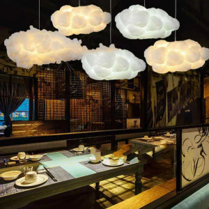 Color: WHITE, Size: L - Simulation White 3D Three-Dimensional Cotton Cloud decorative Wedding Backd F640-10000000385669899