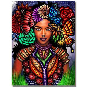 Color: 7style, Size: 40x50cm - African Woman Portrait Digital Painting DIY Q119-CJZS114492228BY