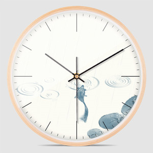 Color: Wood white, Size: 10inches - Simple Fashion Wall Clock Solid Wood Quartz Clock Bedroom Child Q119-CJZS116765001AZ