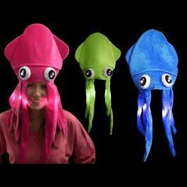 Assorted LED Under the Sea Squid Hat Pack of 4 A706-3995442