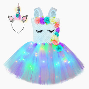 Color: Flower, Appropriate Height: M - LED color princess tutu skirt Q119-CJJJJRHD01614-Flower-M