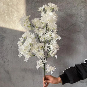 Color: WHITE, Size: M - Hot 97cm Artificial Lilac Silk Fake Wedding Party Autumn Decoration Photogr F640-12000030209130699