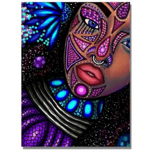 Color: 5style, Size: 40x50cm - African Woman Portrait Digital Painting DIY Q119-CJZS114492222VE