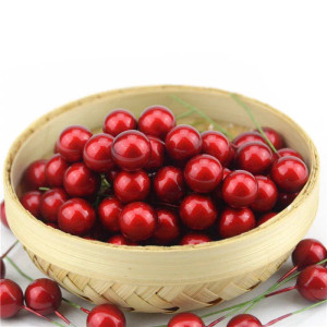 Color: Green - 30pcs Silver Pearl Plastic Stamens Bead Artificial FlowerSmall Berries Cherry for We F640-66222125373