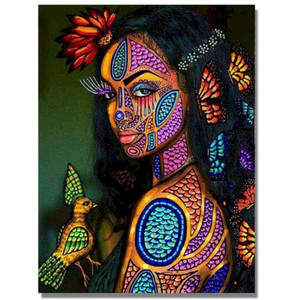 Color: 8style, Size: 40x50cm - African Woman Portrait Digital Painting DIY Q119-CJZS114492231EV