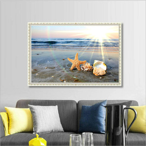 Size: Square 30x40cm - New Seaside Sunrise Five-pointed Star Full Of Diamond Cross Stitch Diamond P Q119-CJHD117290810JQ