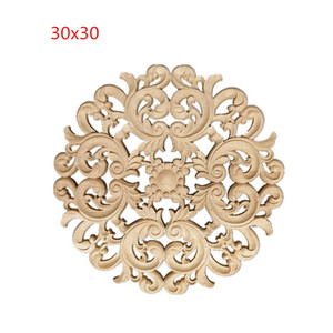Color: Bright yellow, Size: 30X30 - European Style Wooden Flower Door Heart Flower Carved Decorativ Q119-CJZS118879804DW
