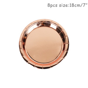 style: A - Rose Gold Paper Cups And Trays Disposable Party Supplies Q119-CJHD117738001AZ