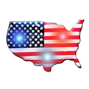 USA Shape Flag Flashing Body Light Lapel Pins A706-4025000