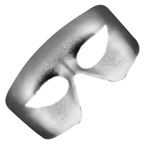 Masquerade Silver Unlit Metallic Mask Mardi Gras A706-MSNLMMG