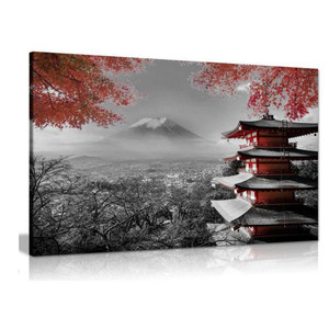 Color: Picture color, Size: Round drill 25x30cm - Japanese Temple Theme Diamond Painting, 5D Embroi Q119-CJZS119504104DW