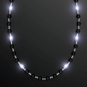 Classy LED Fancy Beads Black White and Silver Necklace A706-A1520