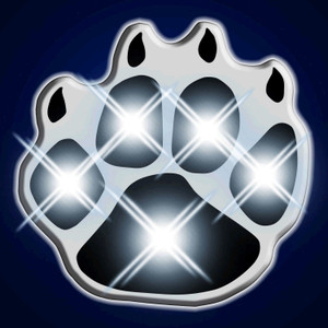 White Pawprint Flashing Body Light Lapel Pins A706-3479000