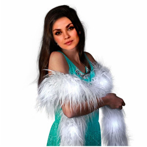 LED Faux Fur Boa White A706-1560005