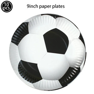 Color: Fluorescence Yellow, Capacity: 480ml - Soccer Party Disposable Tableware Paper Plates Cups N F640-12000042278421129