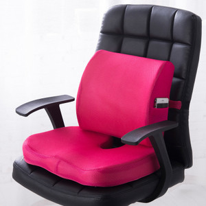 Color: Mesh surfacerose red, Size: Gel type single cushion - A Set Of Office Lumbar Cushion Q119-CJZS122013840NM