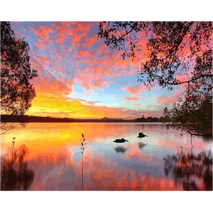 Color: A, Size: 60x75cm no fram - Gatyztoire-digital Landscape Painting, Oil Painting, Hand-painted Q119-CJZS115413103CX