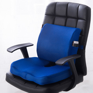 Color: Mesh surfaceroyal blue, Size: Memory foam single cushion - A Set Of Office Lumbar Cushion Q119-CJZS122013857EV