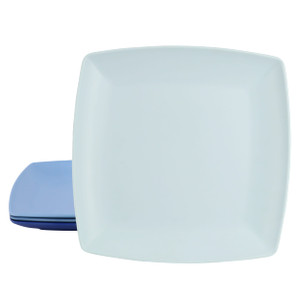 Gibson Home Grayson 4 Piece 10.5 Inch Square Melamine Dinner Plate Set in Assorted Blue D970-136427.04