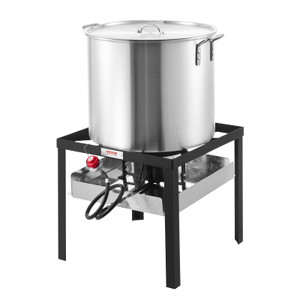60 Qt Seafood Boiling Kit with Strainer, Outdoor Seafood Boil Pot and Basket, Cooking Set for Crab  E415-HXG100000BTUUBRQIV0