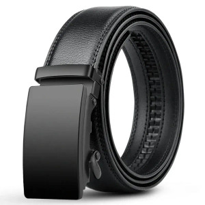 Color: black, Belt Length: 120cm - Automatic Buckle Belt for Men Famous Brand Business Belt Men PU  F640-12000038036544466