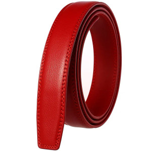 Color: WHITE, Belt Length: 100cm - 90-130cm Brand No Buckle 3.0cm Wide Genuine Leather Automatic Be F640-12000043142870741