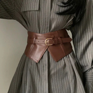 Color: Coffee - Belt women fashion with dress overcoat design elastic elastic elastic belt black ni F640-12000037923495995