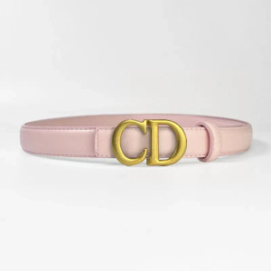 Color: Pink, Belt Length: 110cm - Composite alloy letter buckle women's genuine leather belt high-e F640-12000048472681265