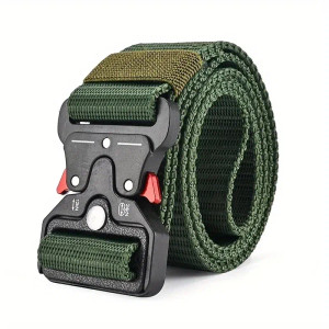 Color: green, Belt Length: 125cm - Men's Belt Outdoor Multi Function Belt High Quality Canvas For N F640-12000039560826113