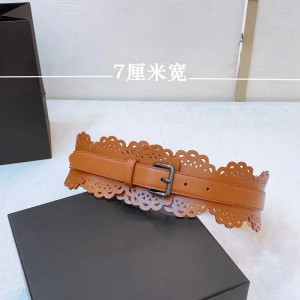 Color: GRAY, Belt Length: 75cm - Women's Corset Dermis Wide Belt Vintage Luxury Designer Elegant Sk F640-12000043094358952