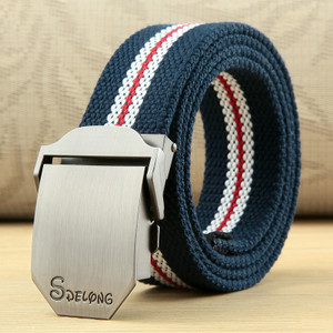 Style: 3.5CM, Color: Sapphire-125CM, Size:  - Men's canvas belt Q119-CJNSFJPD00297-3.5CM-Sapphire-125CM