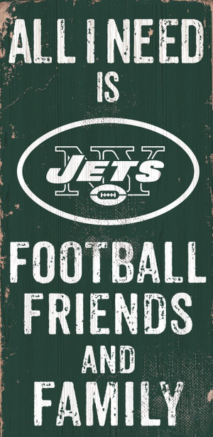 New York Jets Sign Wood 6x12 Football Friends and Family Design Color - Special Order Z157-7846017494