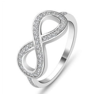 Style: Ring 9, Packaging: With Box - Infinity Jewelry Sets Necklace Earring Bracelet With Diamond Q119-CJZBGJJE00121-Ring 9-With Box