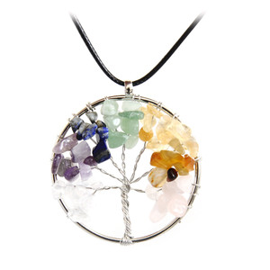 style: K, Size: 40mm - Natural Stone Pak Tree Pendant Rough Stone Handmade Crushed Stone Tree Of Li Q119-CJLX105670142PK