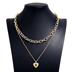 Simple Retro Style Key Double-layer Necklace Q119-CJLX1199258