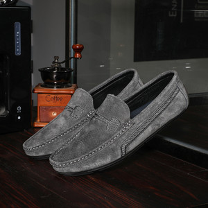 Color: Grey, Size: 42 - One-legged Casual Leather Shoes British Men's Shoes Q119-CJNS101943216PK