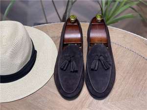 Color: Dark Gray, Size: 39 - Fashion Retro British Beanie Shoes Men's Tassel Slip-on Q119-CJYD244238313MN