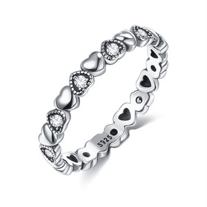 Size: 8, style: D - LEKANI-Women Heart Shape Sterling Silver Ring Band 925 Sterling Silver Heart St Q119-CJLX114239514NM