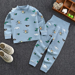 Color: 3blue, Size: 120cm - Children's High Waist Belly Protective Pants Set Q119-CJWJYEYE05095-3blue-120cm