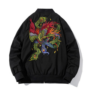 Color: Black, Size: M - Jacket Men'S Japanese Tide Card Hengxu He Phoenix Embroidery Air Force Flig Q119-CJWY110596902BY