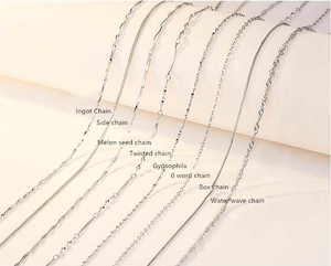Color: Platinum, style: F-40cm, Size:  - Sterling Silver Necklace Female Snake Bone Melon Seeds Q119-CJLX104082611KP