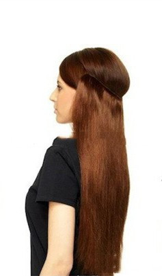Color: 28inch - Real hair wig European and American fishing line Q119-CJBJJFZR00180-28inch
