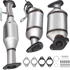 Catalytic Converter, 3 Pcs Exhaust Pipe Stainless Steel High Flow Cat, for Chevrolet Traverse 09-17 E415-SYCHQ09-11XFL0001V0