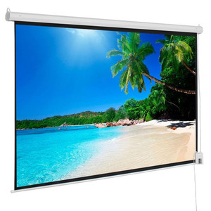 92" 16:9 80" x 45" Viewing Area Motorized Projector Screen with Remote Control Matte White T575-S0671284742