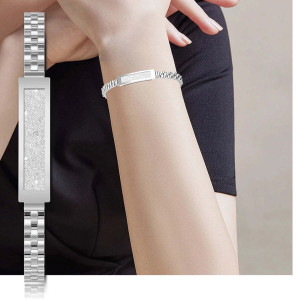 Color: SILVER METALLIC - Vitalia Smart Wristband Fitness Trackers With Magnetic Charging K290-52073870885137