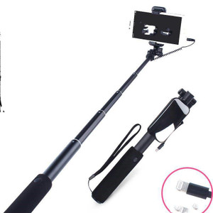 Color: Black, Model: IPhone - Compatible with Apple , Selfie Stick Mobile Phone Selfie Stick Alumin Q119-CJSJ117429811KP