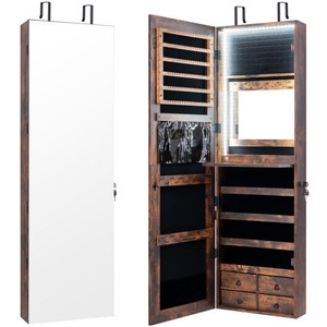 Multipurpose Storage Cabinet with 4 Drawers-Rustic Brown - Color: Rustic Brown D681-JV10014FG